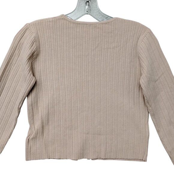 Dazy NWT Ribbed Top Size Small Nude Long Sleeve Hook and Eye Closure - Picture 6 of 10